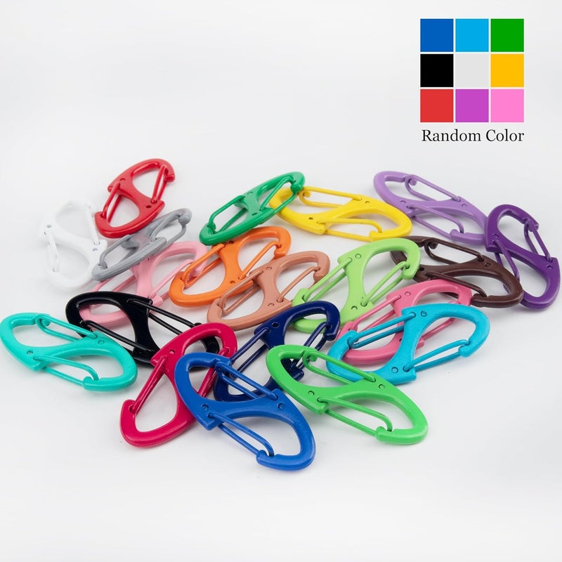 SWATOM 20PCS S Double Sided Mini Carabiner Clip Small Dual Wire Gate Carabiners Keychain Clasp Snap Hooks Tiny Key Clips EDC Accessories for Outdoor Camping Fishing Hiking - Image 3